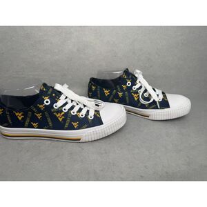 WEST VIRGINIA MOUNTAINEERS NCAA WOMENS LOW TOP REPEAT PRINT CANVAS‎ SHOES-8